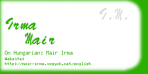 irma mair business card
